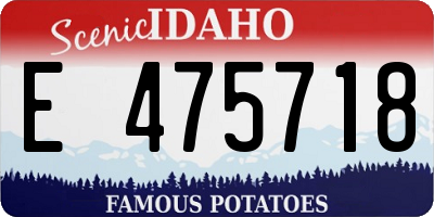 ID license plate E475718