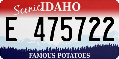 ID license plate E475722