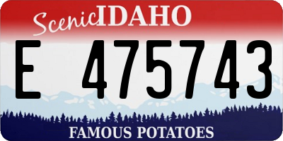 ID license plate E475743