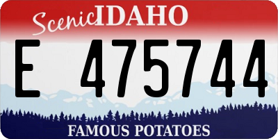 ID license plate E475744