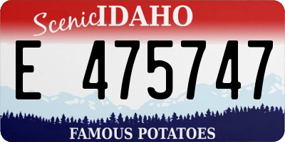 ID license plate E475747