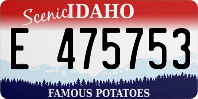 ID license plate E475753