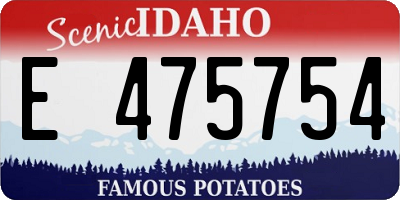ID license plate E475754