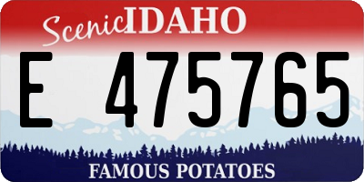 ID license plate E475765