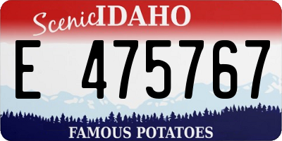ID license plate E475767
