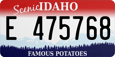 ID license plate E475768