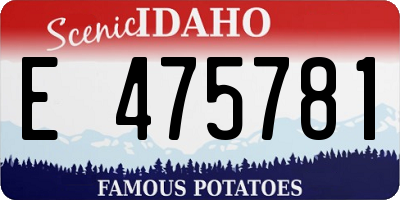 ID license plate E475781