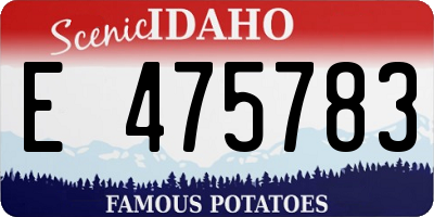 ID license plate E475783