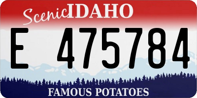 ID license plate E475784
