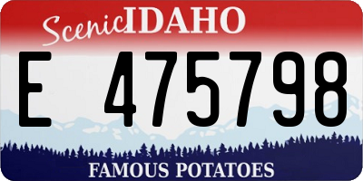ID license plate E475798