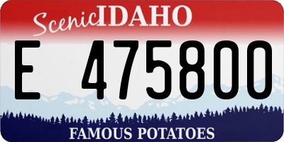 ID license plate E475800