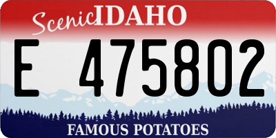 ID license plate E475802