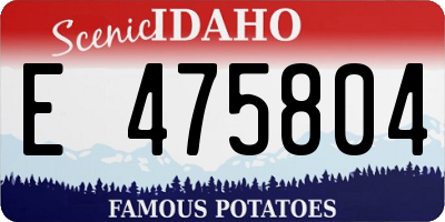 ID license plate E475804