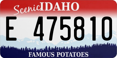 ID license plate E475810