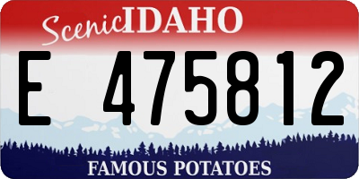 ID license plate E475812