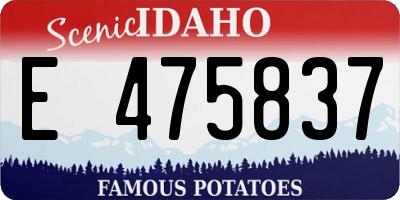 ID license plate E475837