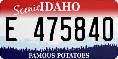 ID license plate E475840