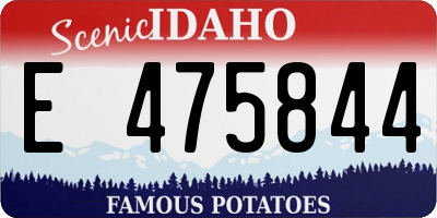ID license plate E475844