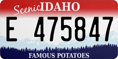 ID license plate E475847