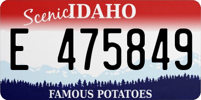 ID license plate E475849