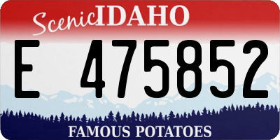 ID license plate E475852