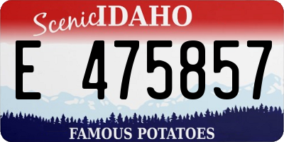 ID license plate E475857