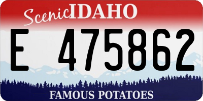 ID license plate E475862