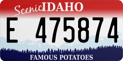 ID license plate E475874