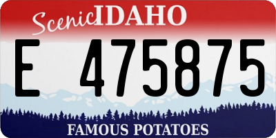 ID license plate E475875