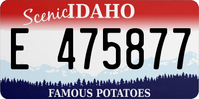 ID license plate E475877