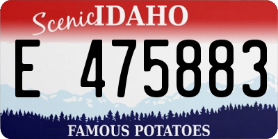 ID license plate E475883