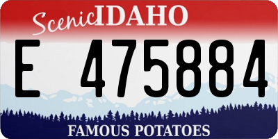 ID license plate E475884