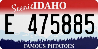 ID license plate E475885