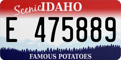 ID license plate E475889