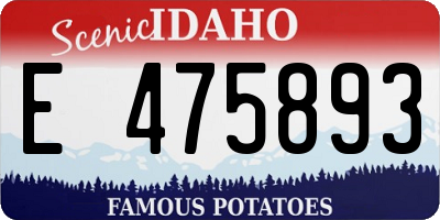 ID license plate E475893