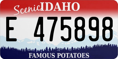 ID license plate E475898