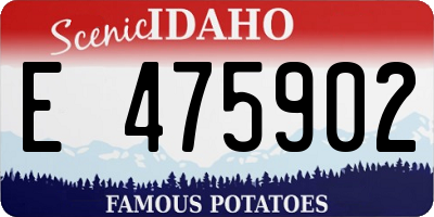 ID license plate E475902