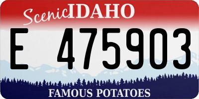 ID license plate E475903