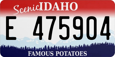 ID license plate E475904