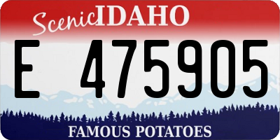ID license plate E475905
