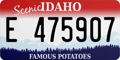 ID license plate E475907