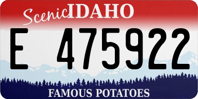 ID license plate E475922