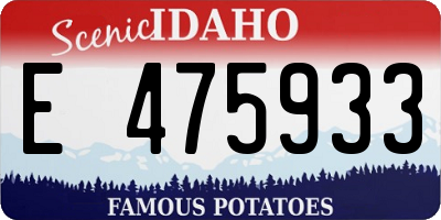 ID license plate E475933