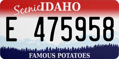 ID license plate E475958