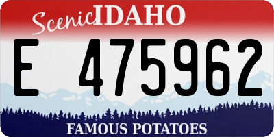 ID license plate E475962