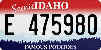 ID license plate E475980