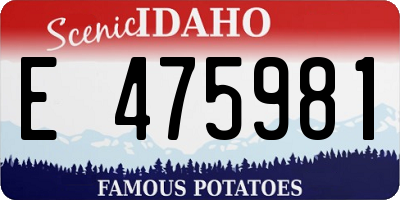 ID license plate E475981