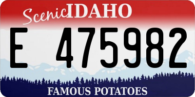 ID license plate E475982