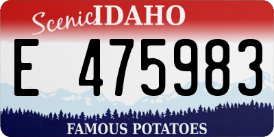 ID license plate E475983