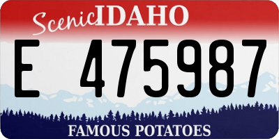 ID license plate E475987